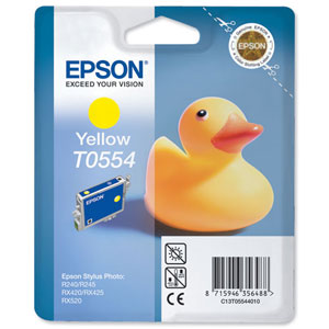 Epson T0554 Inkjet Cartridge Duck Yellow Ref C13T05544010 Ident: 803N