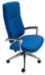 Adroit Vie High Back Chair Synchronous Tilt Back H740mm W520xD550xH430-540mm Sapphire Ref KarismaSP