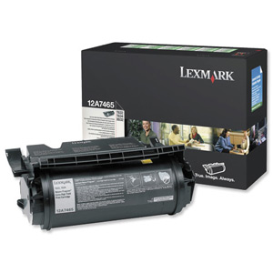 Lexmark Laser Toner Cartridge Return Program Page Life 32000pp Black Ref 12A7465