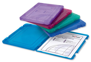 Snopake Safecase Document Store Box Plastic Slimline for 50 Sheets A4 Elektra Assorted Ref 15378 [Pack 5]