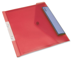 Rexel Active Popper Pocket Rigid Spine Extra for 150 Sheets A4 Landscape Red Ref 2102201 [Pack 5]