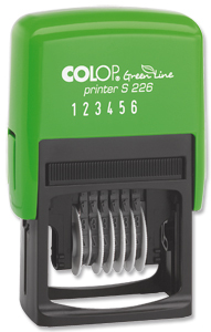 Colop S226 Green Line Numbering Stamp 6 Bands 0-9 Self-Inking Imprint 22x4mm Black Ref 15526050