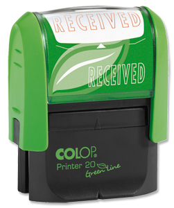Colop Green Line Word Stamp RECEIVED Imprint 38x14mm Red Ref 1092704010