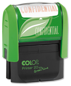 Colop Green Line Word Stamp CONFIDENTIAL Imprint 38x14mm Red Ref 1092704050