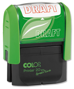 Colop Green Line Word Stamp DRAFT Imprint 38x14mm Red Ref 1092704070