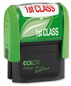 Colop Green Line Word Stamp FIRST CLASS Imprint 38x14mm Red Ref 1092704060