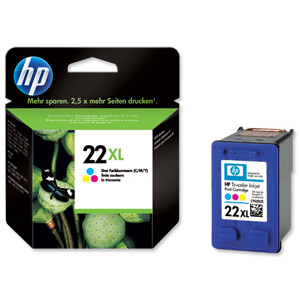 Hewlett Packard [HP] No. 22XL Inkjet Cartridge Page Life 415pp 11ml Colour Ref C9352CE