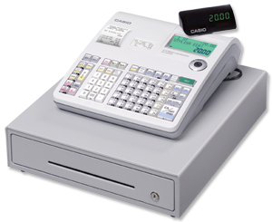 Casio Cash Register Compact Alphanumric Display 24 Departments 1500 PLU Codes 15 Lines/sec Ref SE-S2000MD