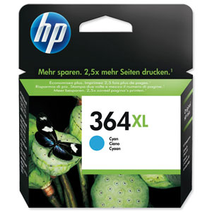 Hewlett Packard [HP] No. 364XL Inkjet Cartridge Page Life 750pp Cyan Ref CB323EE
