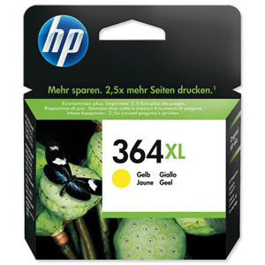 Hewlett Packard [HP] No. 364XL Inkjet Cartridge Page Life 750pp Yellow Ref CB325EE