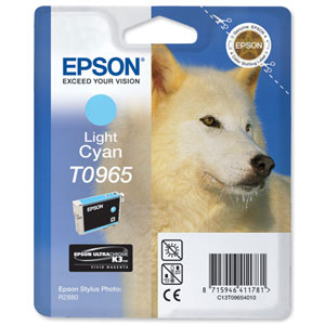 Epson T0965 Inkjet Cartridge UltraChrome K3 Husky Page Life 865pp Light Cyan Ref C13T09654010 Ident: 804K