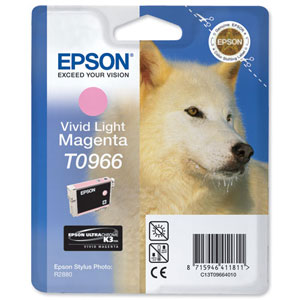 Epson T0966 Inkjet Cartridge UltraChrome K3 Husky Page Life 835pp Light Magenta Ref C13T09664010 Ident: 804K
