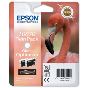 Epson T0870 Inkjet Cartridge UltraChrome Flamingo Page Life 3615pp Gloss Optimizer Ref C13T08704010