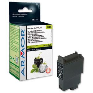 Armor Compatible Ink Cartridge Page Yield 225pp Black [Canon BCI21B/BCI24B Equivalent] Ref K12306