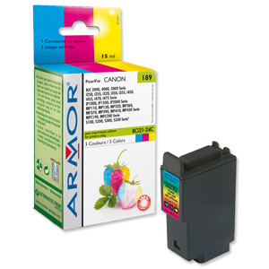 Armor Compatible Ink Cartridge Page Yield 100pp Colour [Canon BCI21C/BCI24C Equivalent] Ref K12307