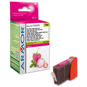 Armor Compatible Ink Cartridge Page Yield 340pp Magenta [Canon BCI3M/BCI6M Equivalent] Ref K12312