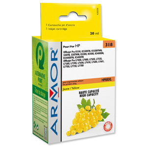 Armor Compatible Ink Cartridge Page Yield 1200pp Yellow [HP No.88 C9393AE Equivalent] Ref K20259