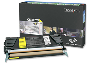 Lexmark Laser Toner Cartridge Return Program Page Life 1500pp Yellow Ref C5200YS Ident: 825A