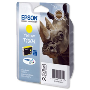 Epson T1004 Inkjet Cartridge DURABrite Ultra Rhino Yellow Ref C13T10044010