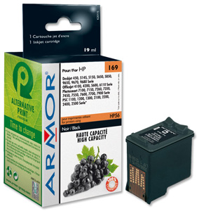 Armor Compatible Inkjet Cartridge Black [HP No. 56 C6656AE Equivalent] Ref K20115