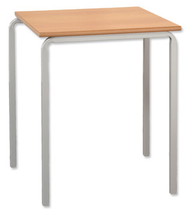 Trexus Stacking Classroom Table Square Assembled W600xD600xH710mm Beech Ref CN0606M-710