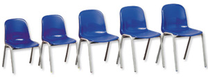 Trexus Polypropylene Chair Stackable Metal Frame H310mm Blue Ref SN71W00