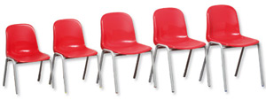 Trexus Polypropylene Chair Stackable Metal Frame H350mm Red Ref SN72W00