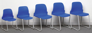Trexus Polypropylene Skid Chair Stackable Metal Frame H310mm Blue Ref SN21W00