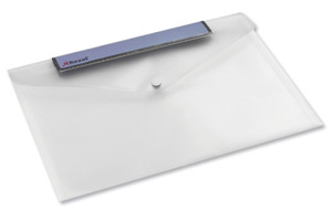 Rexel Active Popper Wallet Folder Standard for 100 Sheets A4 Landscape Clear Ref 2102216 [Pack 5]