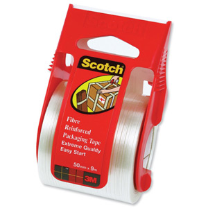 Scotch Packaging Tape Extreme Quality in Dispenser for 10kg and above 50mmx9m Silver Ref X5009D