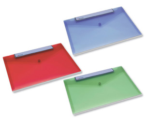Rexel Active Popper Wallet Folder Standard for 100 Sheets A4 Landscape Assorted Ref 2102220 [Pack 5]