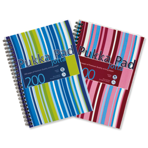 Pukka Pad Jotta Notebook Wirebound Plastic Ruled 80gsm 200pp A5 Assorted Ref JP021 3/4 [Pack 3]