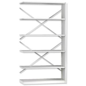 Trexus Delta Office Shelving System Extension Bay Extra Depth 6 Shelves Activecoat W1000xD400xH1880mm
