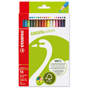 Stabilo GREENColor Colouring Pencils FSC Line Width 2.8mm Assorted Ref 6019/2-181 [Pack 18]