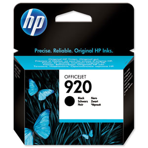 Hewlett Packard [HP] No. 920 Inkjet Cartridge Page Life 420pp Black Ref CD971AE