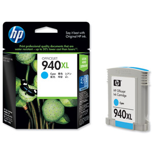 Hewlett Packard [HP] No. 940XL Officejet Inkjet Cartridge Page Life 1400pp Cyan Ref C4907AE Ident: 813D