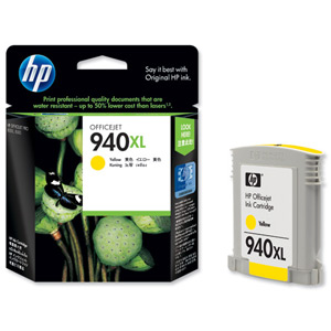Hewlett Packard [HP] No. 940XL Officejet Inkjet Cartridge Page Life 1400pp Yellow Ref C4909AE Ident: 813D
