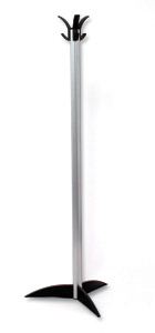 Acorn Vortex Hat and Coat Stand Metal and 3 Double Pegs H1550mm Silver and Black Ref 843975