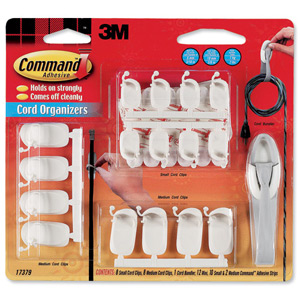 3M Cord Organisers with Command Adhesive for Cable Management Ref 17379