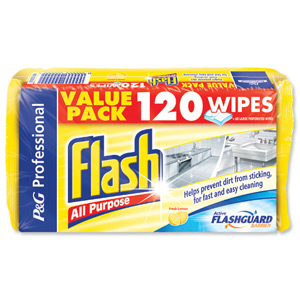 Flash All Purpose Cleaning Wipes Lemon Fragrance Ref VPGFAWL [Pack 120]