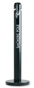 Rubbermaid Smokers Pole Ash Bin Aluminium Weather-resistant Base Diameter 324mm Height 1041mm Ref R1BK