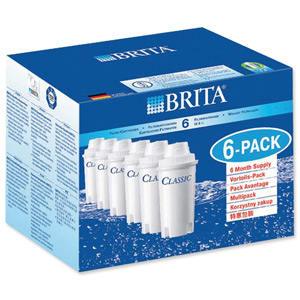 Brita Classic Refill Cartridge for Water Filter Ref 100406 [Pack 6]