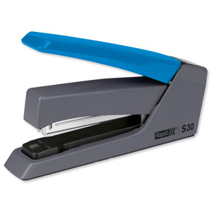 Rapid S30 Supreme SuperFlatClinch Stapler Pressless Low-effort Capacity 30 Sheets Blue Ref 24146202