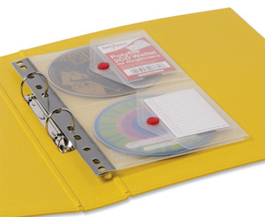 Snopake Wallet Ring Binder Insert Multipunched for 2 CDs 254x153mm Clear Ref 14299 [Pack 5]