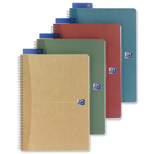 Oxford Office Notebook Recycled Twin Wirebound 90gsm Ruled A4+ Ref 100101489 [Pack 5]