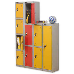 Trexus 4 Door Locker Hasp & Staple Lock Extra Depth ACTIVECOAT W305xD460xH1780mm Silver Yellow Ref 862647