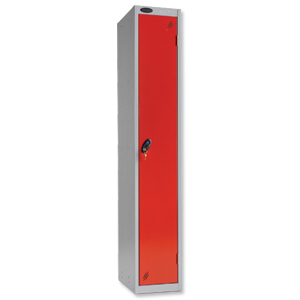 Trexus Plus 1 Door Locker Nest of 1 ACTIVECOAT W305xD305xH1780mm Silver Red Ref 862689