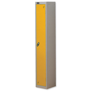 Trexus Plus 1 Door Locker Nest of 1 ACTIVECOAT W305xD305xH1780mm Silver Yellow Ref 862702
