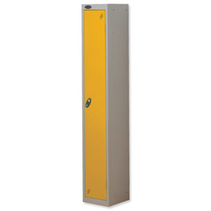 Trexus Plus 1 Door Locker Nest of 1 Extra Depth ACTIVECOAT W305xD460xH1780mm Silver Yellow Ref 862809