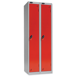 Trexus Plus 1 Door Locker Nest of 2 ACTIVECOAT W305xD305xH1780mm Silver Red Ref 862841
